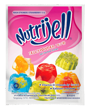 NUTRIJELL Jelly Poeder Aardbei 15gr (12)